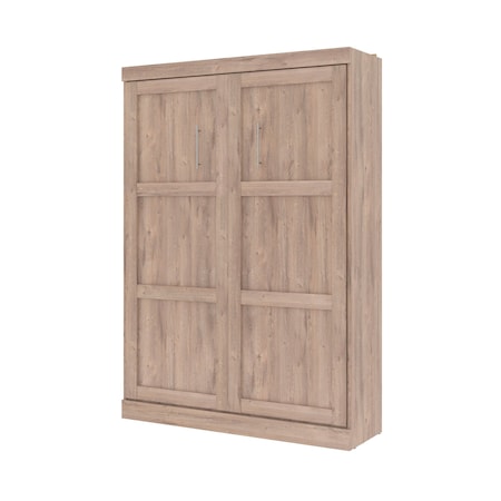 Bestar Pur 59W Full Murphy Bed in rustic brown 26183-000009